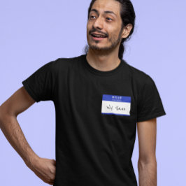 Camiseta Hola, mi nombre es Personalizable azul grosero o d