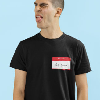 Camiseta Hola, mi nombre es Personalizable rojo grosero o g