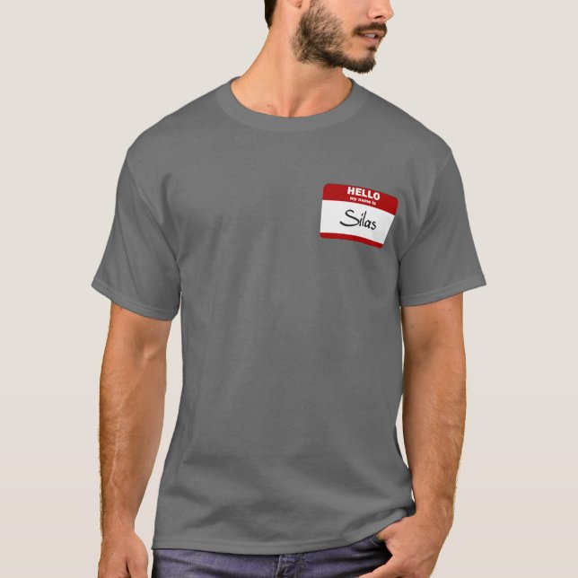 Camiseta Hola mi nombre es Silas (rojo) (Anverso)