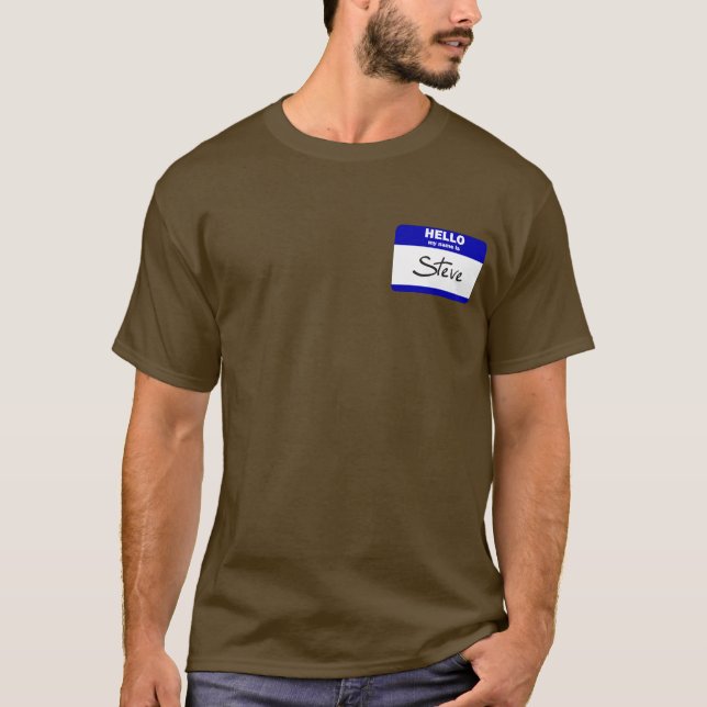 Camiseta Hola mi nombre es Steve (azul) (Anverso)