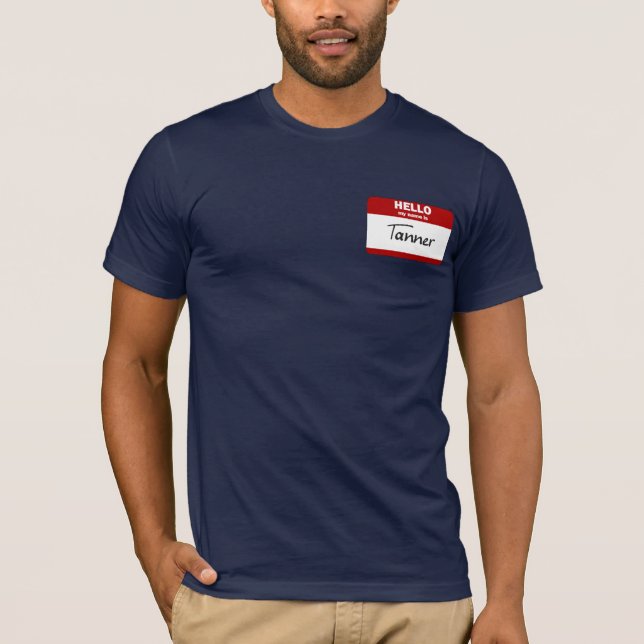 Camiseta Hola mi nombre es Tanner (rojo) (Anverso)