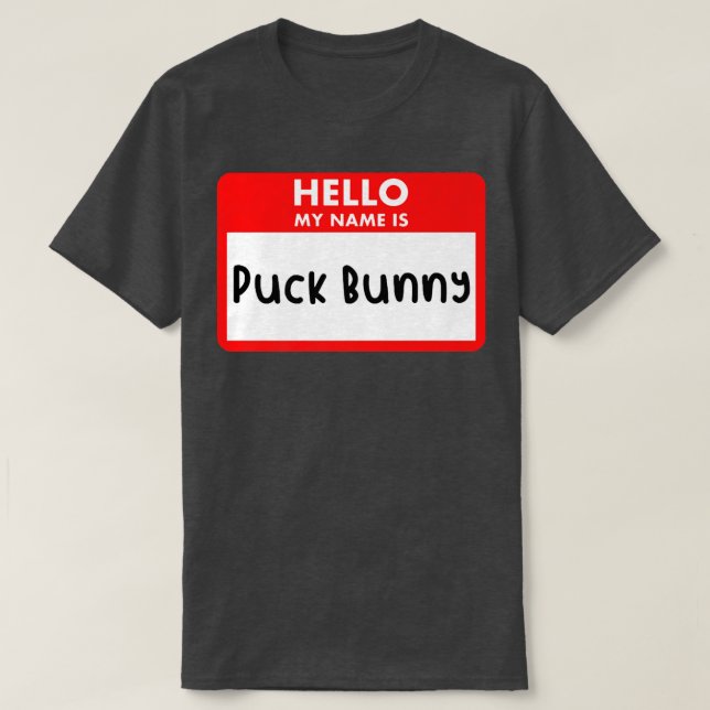 Camiseta Hola mi nombre Puck Bunny Hockey sobre hielo Novel (Diseño del anverso)