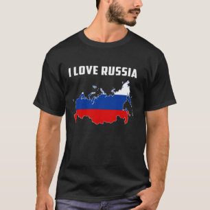 Camiseta Hola Moscú Amo Rusia Mapa Bandera Orgulloso Ruso