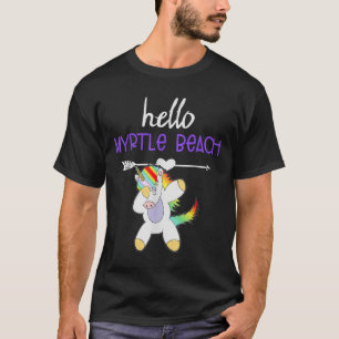 Camiseta Hola Myrtle Beach South Carolina Dabbing Unicorn