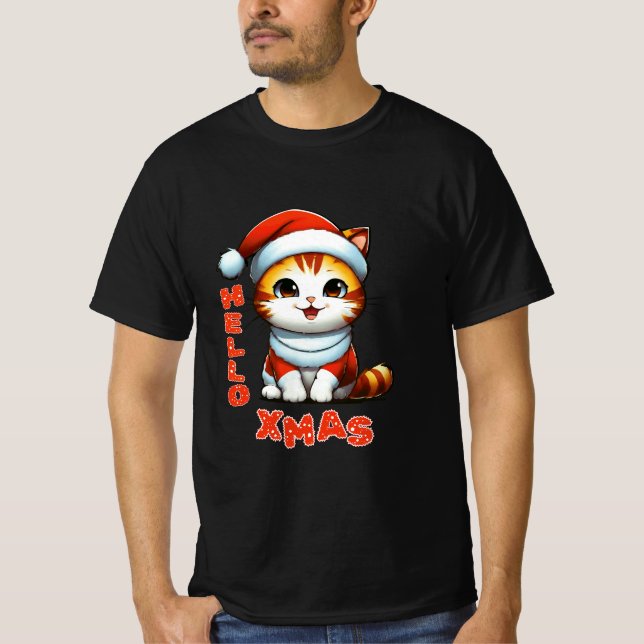Camiseta Hola Navidad - Navidades de felpa con traje de San (Anverso)