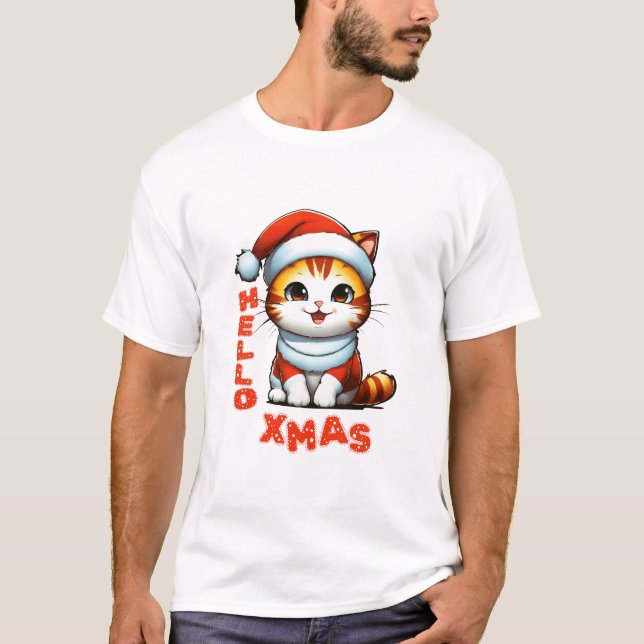 Camiseta Hola Navidad - Navidades de felpa con traje de San (Anverso)