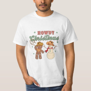 Camiseta Hola Navidad Vaquero Muñeco de Nieve Occidental Di