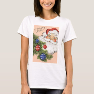 Camiseta ¡Hola Navidad Vintage! Alegre Papá Noel