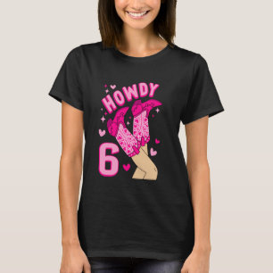 Camiseta Hola niña occidental de 6 años Es mi sexto cumplea