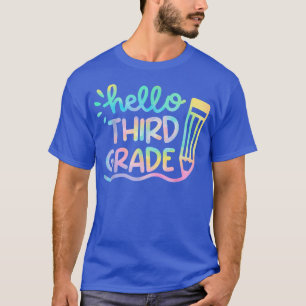 Camiseta Hola, niños de 3 años, profesores de tintes de gra