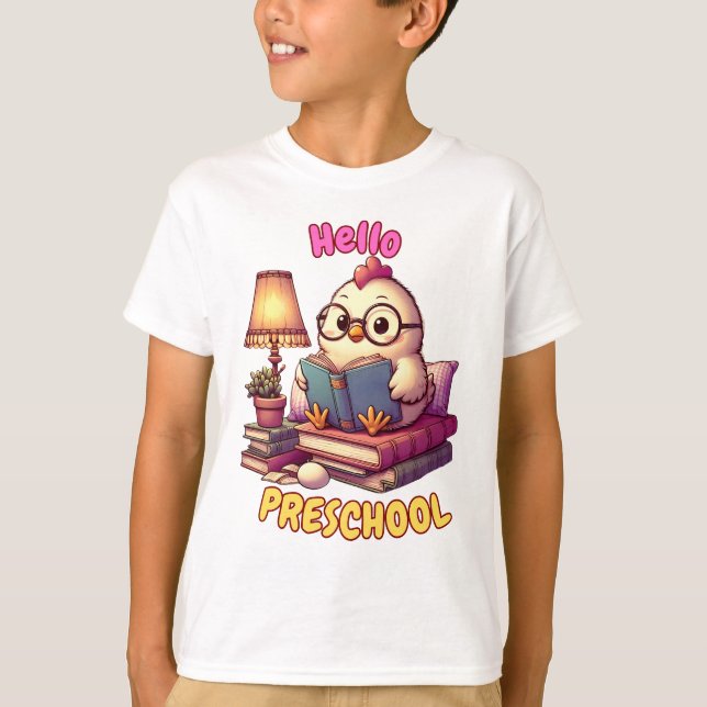 Camiseta Hola niños de diseño de lectura preescolar de poll (Anverso)