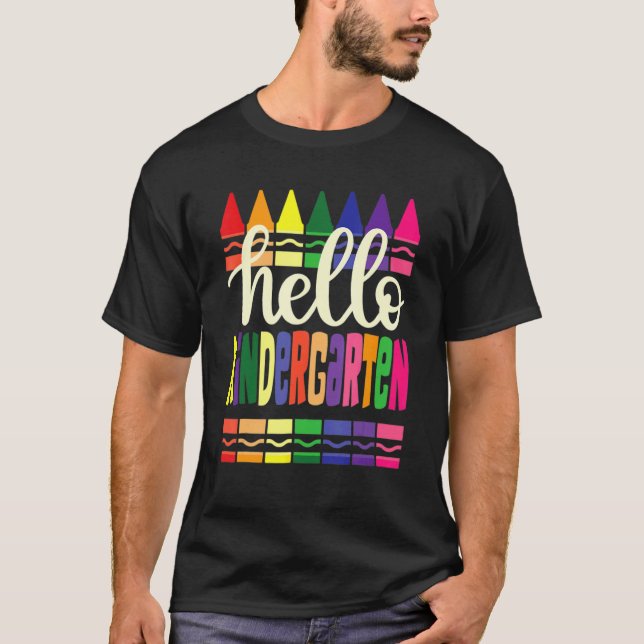 Camiseta Hola niños de kindergarten equipo niños de vuelta  (Anverso)
