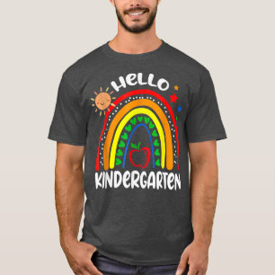 Camiseta Hola niños de kindergarten Rainbow profesora de vu