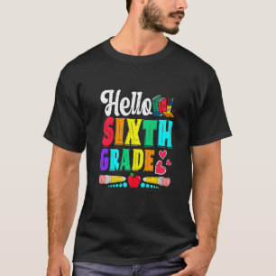 Camiseta Hola Niños De Sexto Grado Cute De Vuelta A La Escu