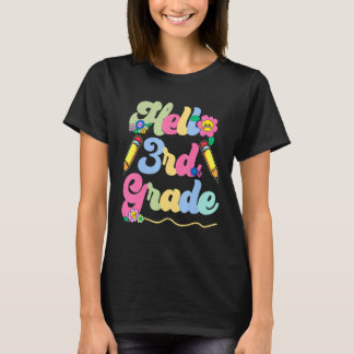Camiseta Hola, niños de tercer grado vuelven a la escuela t