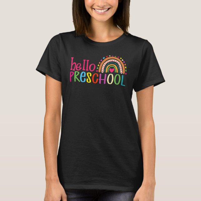 Camiseta Hola niños maestros del arco iris del Boho de Pree (Anverso)