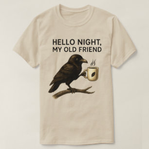 Camiseta Hola Noche Oscuridad Mi Viejo Amigo   Cuervo Grajo
