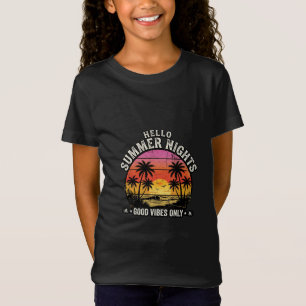 Camiseta Hola Noches de Verano Vintage Atardecer de Verano