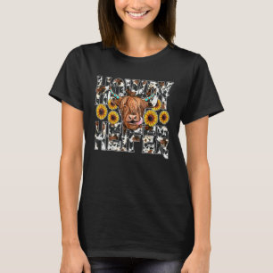 Camiseta Hola Novilla Vaca Cuero de Vaca Girasol Leopardo G