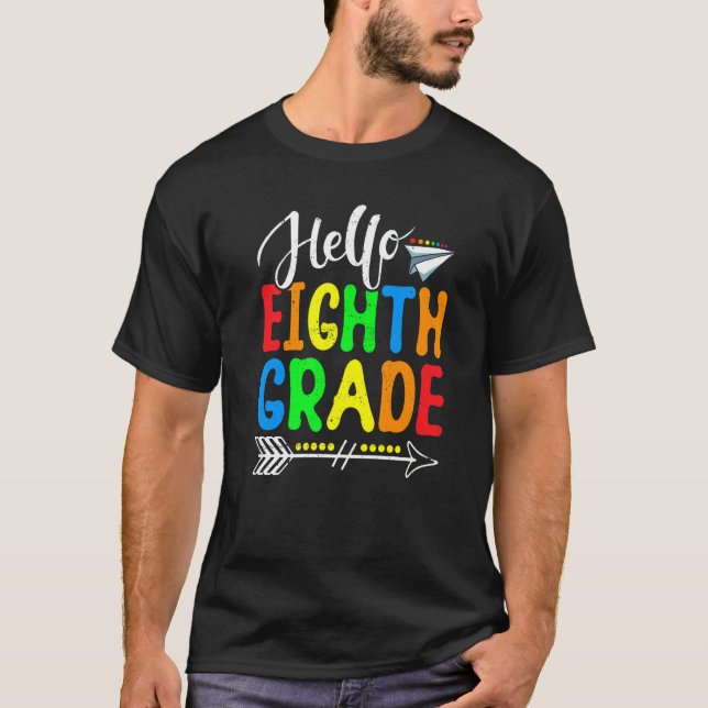Camiseta Hola, Octavo Grado De Vuelta A La Escuela Niños De (Anverso)
