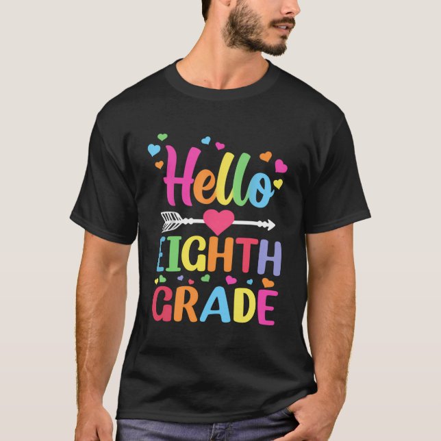 Camiseta Hola, Octavo Grado De Vuelta Al Estudiante De Maes (Anverso)