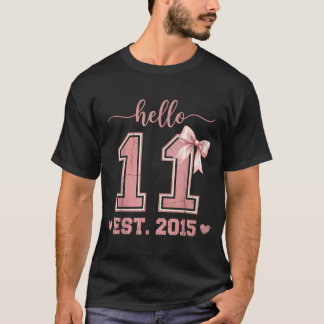 Camiseta Hola once est 2015 cumpleaños 11 coqueta 11