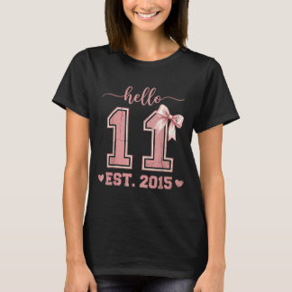 Camiseta Hola once est 2015 cumpleaños 11 coqueta 11