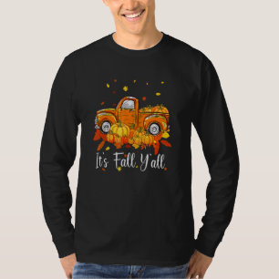 Camiseta Hola Otoño Camión Pumkins Hoja de Maple I Ts Caída