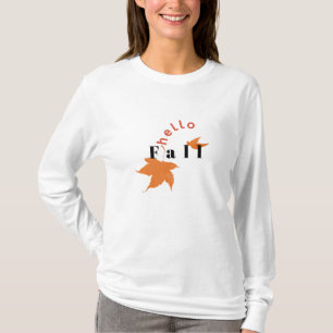 Camiseta Hola Otoño Camiseta de Hoja de Otoño Pe