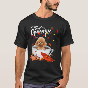 Camiseta Hola Otoño Carne Y Café Perro Cae Sale De Poo
