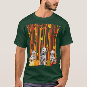 Camiseta Hola Otoño Dalmatian Maple Leaf Fall Hombres Calab