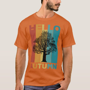 Camiseta Hola Otoño Diseño Retro Vintage para amantes del O