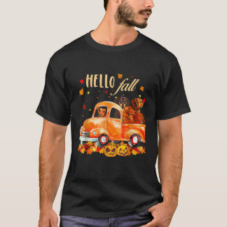 Camiseta Hola Otoño Divertido Dachshund  Halloween calabaza