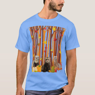 Camiseta Hola Otoño Ferret Maple Leaf Fall Pumpkin Mens W