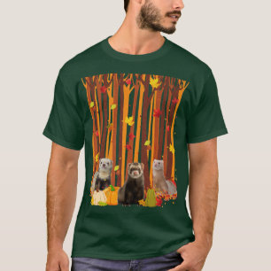 Camiseta Hola Otoño Ferret Maple Leaf Fall Pumpkin Mens W
