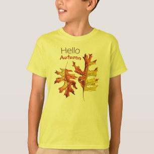 Camiseta Hola Otoño Hojas Acuarela Amante de la Naturaleza