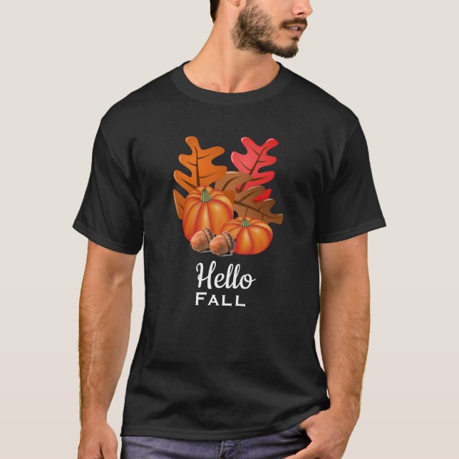 Camiseta Hola Otoño Hojas de Otoño  (Anverso)