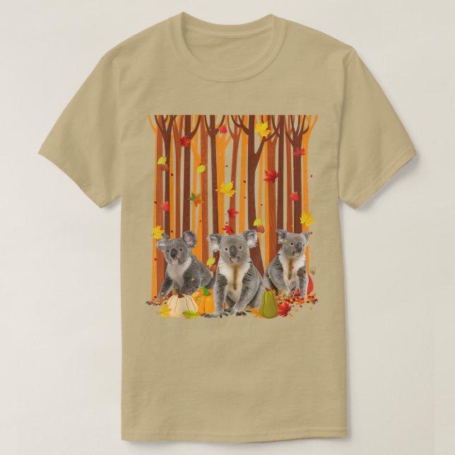 Camiseta Hola Otoño Koala Maple Leaf Fall Pumpkin Mens Wo (Diseño del anverso)