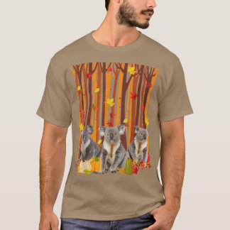 Camiseta Hola Otoño Koala Maple Leaf Fall Pumpkin Mens Wo