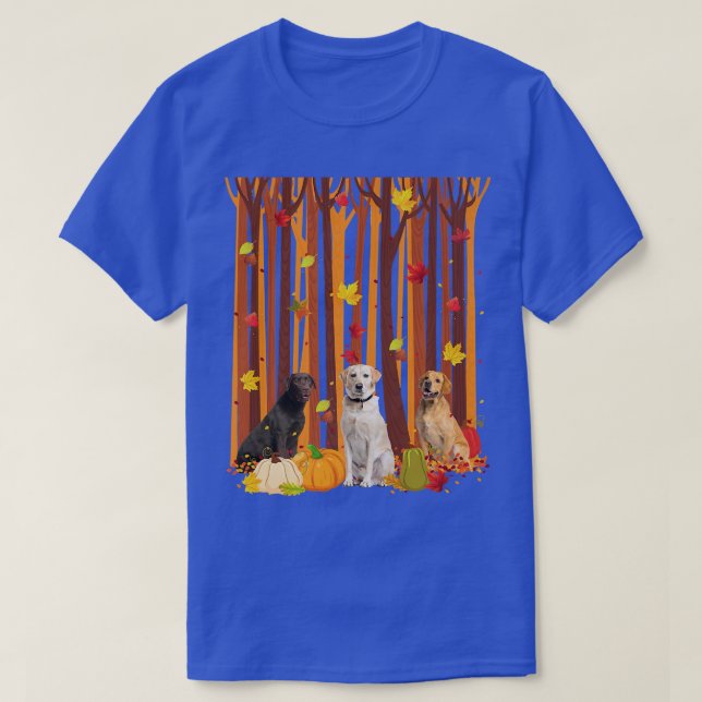 Camiseta Hola Otoño Labrador Maple Leaf Fall Pumpkin Mens (Diseño del anverso)