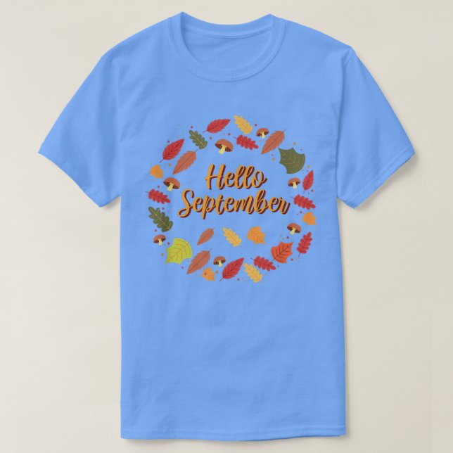 Camiseta Hola Otoño Otoño de Hojas Caídas (Diseño del anverso)