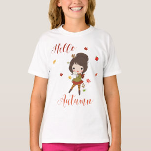 Camiseta Hola Otoño para niñas y mujeres