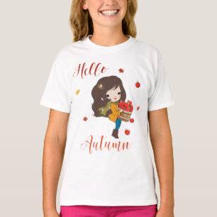 Camiseta Hola Otoño para niñas y mujeres