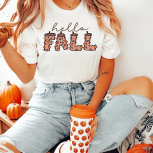 Camiseta Hola Otoño Retro Groovy Letras de Bellota