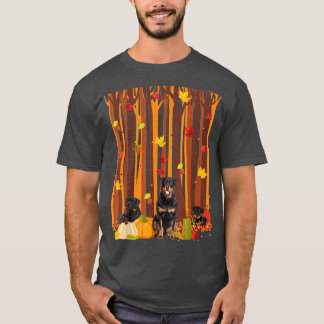 Camiseta Hola Otoño Rottweiler Maple Leaf Fall Pumpkin Me