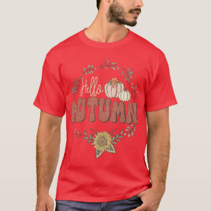 Camiseta Hola Otoño Temporada de Caídos de los Sunflowers P