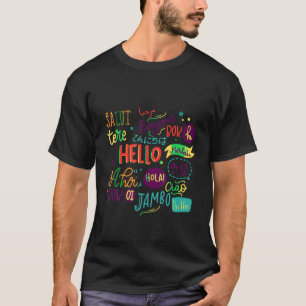 Camiseta Hola palabra en diferentes idiomas Funny Summer Tr