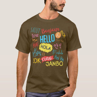 Camiseta Hola Palabra En Idiomas Diferentes Viajes Viajes V