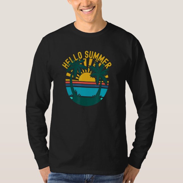 Camiseta Hola Palm Trees de verano Vacation Beach Sunrays R (Anverso)