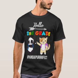 Camiseta Hola Panda Oso Gato Gatito De 2do Grado De Regreso